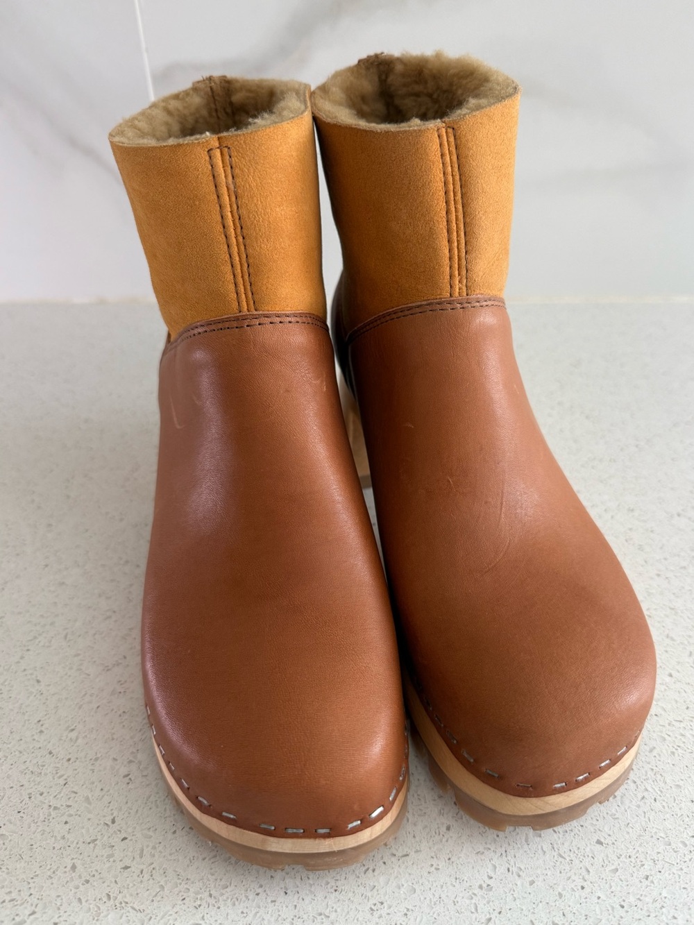 Swedish Hasbeens Shearling-Lined Clog/Boots - Picture 3 of 7